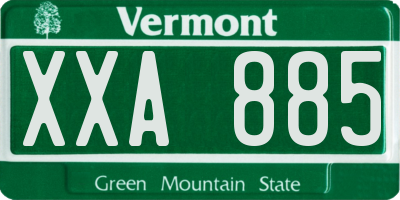 VT license plate XXA885