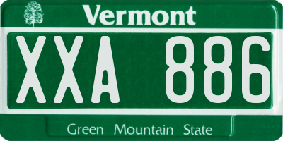 VT license plate XXA886