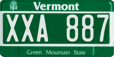 VT license plate XXA887