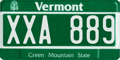 VT license plate XXA889