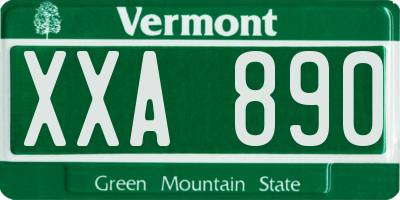 VT license plate XXA890