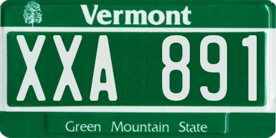 VT license plate XXA891