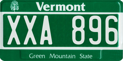 VT license plate XXA896