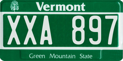 VT license plate XXA897