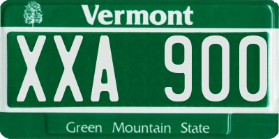 VT license plate XXA900