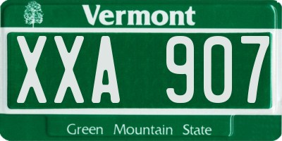 VT license plate XXA907