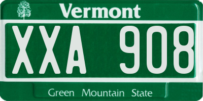 VT license plate XXA908
