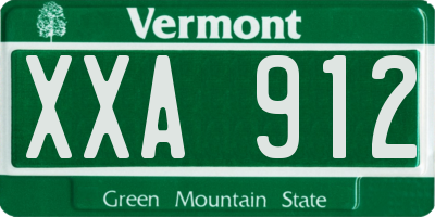 VT license plate XXA912
