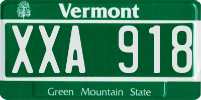 VT license plate XXA918