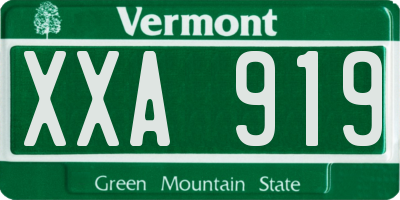 VT license plate XXA919