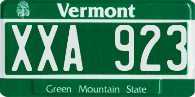 VT license plate XXA923