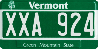 VT license plate XXA924
