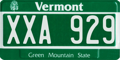 VT license plate XXA929