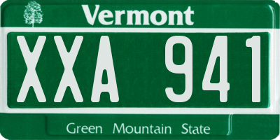 VT license plate XXA941