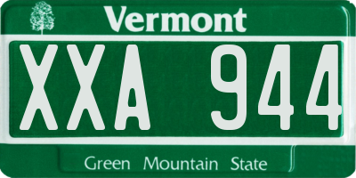 VT license plate XXA944
