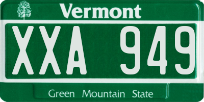 VT license plate XXA949