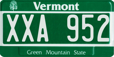 VT license plate XXA952