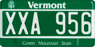 VT license plate XXA956