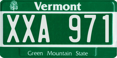 VT license plate XXA971