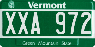 VT license plate XXA972
