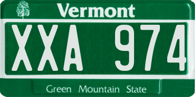 VT license plate XXA974