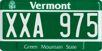 VT license plate XXA975