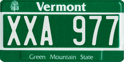 VT license plate XXA977