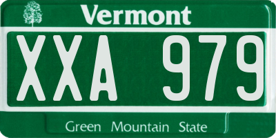 VT license plate XXA979