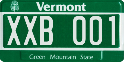 VT license plate XXB001