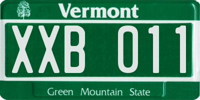VT license plate XXB011