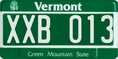VT license plate XXB013