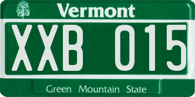 VT license plate XXB015