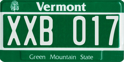 VT license plate XXB017