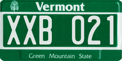 VT license plate XXB021