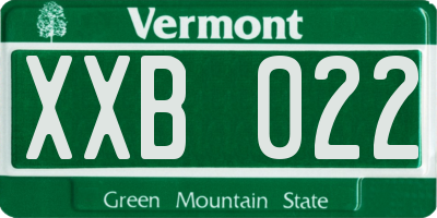 VT license plate XXB022