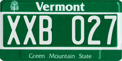 VT license plate XXB027