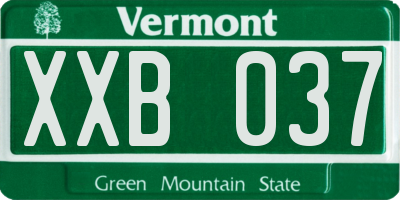 VT license plate XXB037