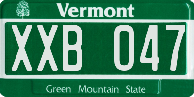 VT license plate XXB047