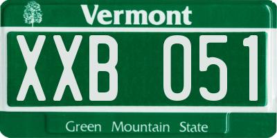 VT license plate XXB051
