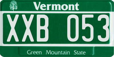 VT license plate XXB053