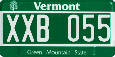 VT license plate XXB055