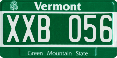 VT license plate XXB056