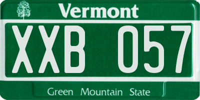 VT license plate XXB057
