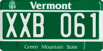 VT license plate XXB061
