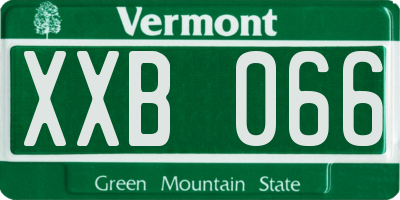 VT license plate XXB066
