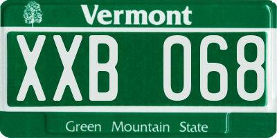VT license plate XXB068