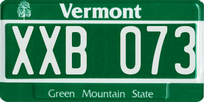 VT license plate XXB073