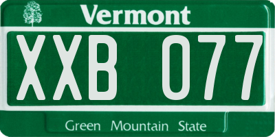 VT license plate XXB077