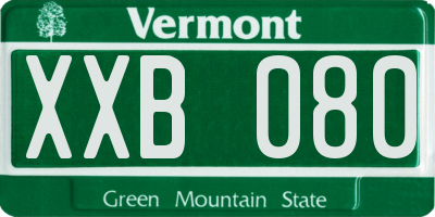 VT license plate XXB080