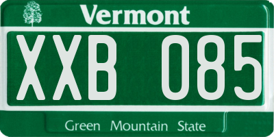 VT license plate XXB085